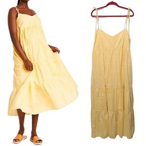 The Nines by HATCH Sleeveless Tiered Maternity Dress Yellow XXL